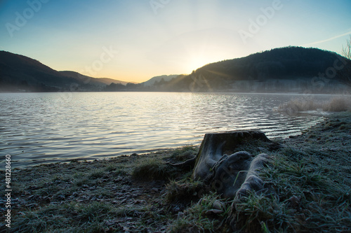 sunrise over the lake