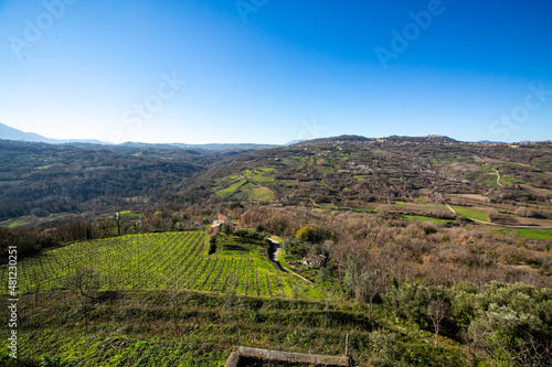 Taurasi  Avellino  Italy  panorama with hills and mountains.