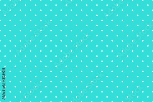 Seamless polkadot pattern with circles on blue background. Repeated polka dot design with light blue confetti. Vector
