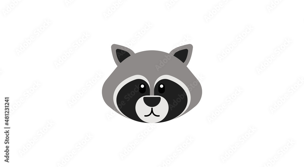 Raccoon face vector isolated icon. Emoji illustration. Raccoon vector emoticon Raccoon face vector isolated icon. Emoji illustration. Raccoon vector emoticon