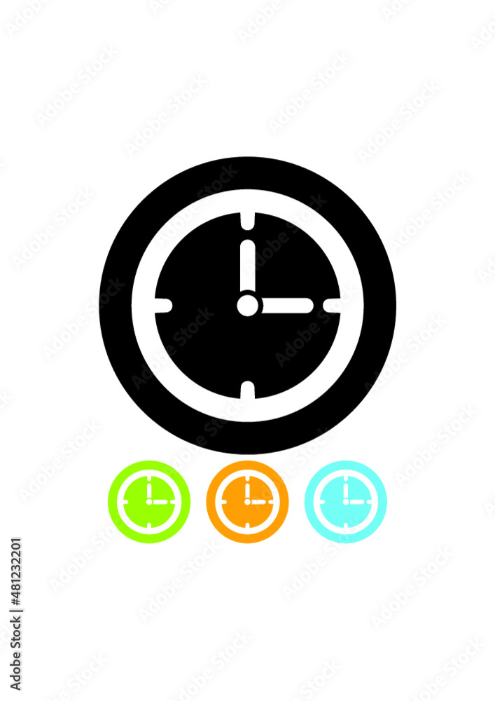 It's 3 AM. Clock face vector icon It's 3 AM. Clock face vector icon