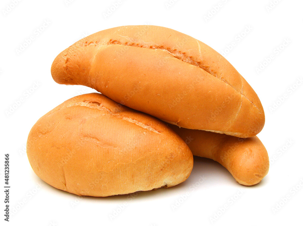 Piece of bread on white background Piece of bread on white background