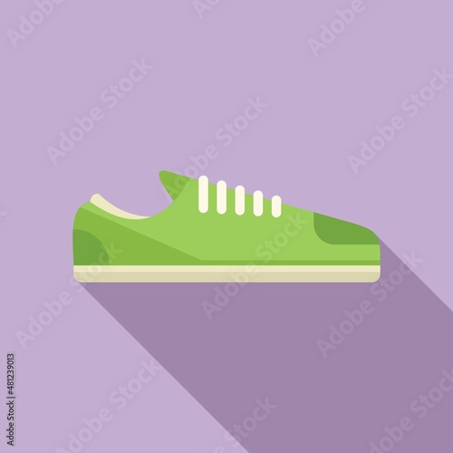 Casual sneaker icon flat vector. Sport shoe