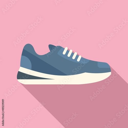 Clean sneaker icon flat vector. Sport shoe