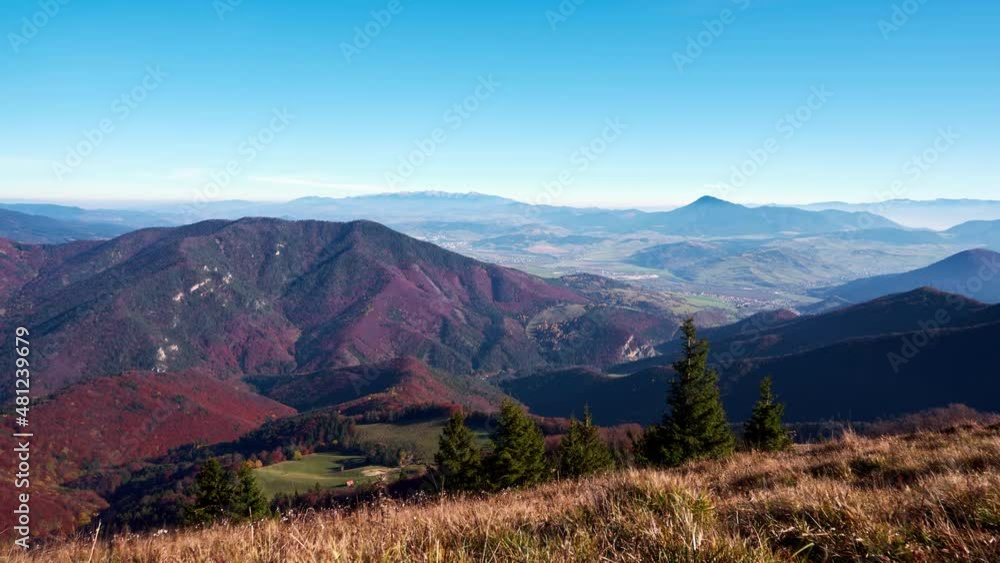 Autumn mountain landscape in Mala Fatra on the hill Velky Rozsutec in Slovakia Timelapse Autumn mountain landscape in Mala Fatra on the hill Velky Rozsutec in Slovakia Timelapse