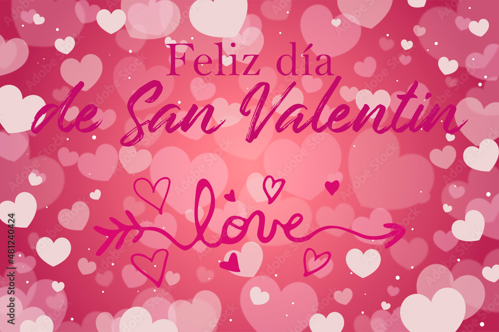 tarjeta o pancarta para desear un feliz día de san valentín en rosa oscuro sobre un fondo rosa con corazones blancos y rosas en efecto bokeh y amor escrito en rosa oscuro tarjeta o pancarta para desear un feliz día de san valentín en rosa oscuro sobre un fondo rosa con corazones blancos y rosas en efecto bokeh y amor escrito en rosa oscuro