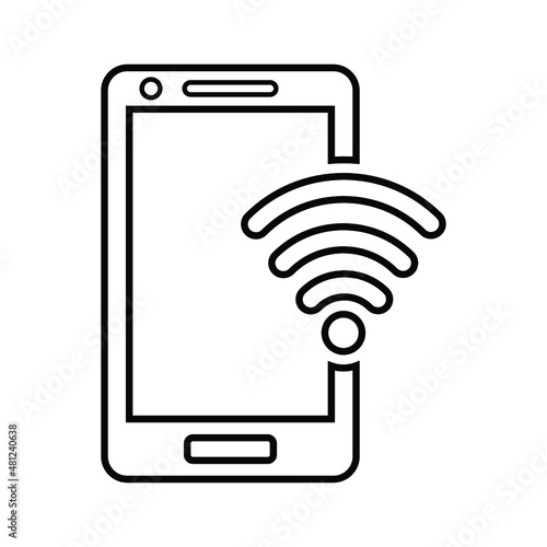 Android, hotspot, wireless outline icon. Line art vector.