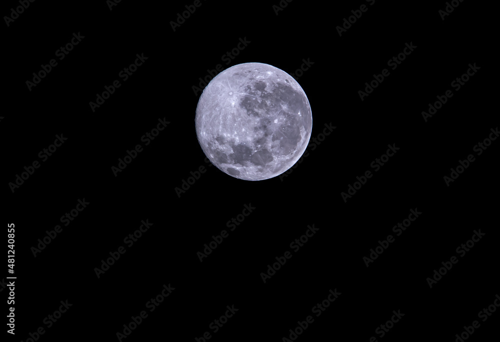 Obraz premium full white moon, black sky