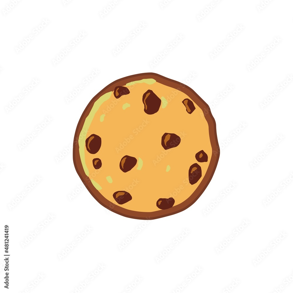 Simple browser cookie line icon in color. Symbol of round chocolate cookie. Isolated on neomorphism button. Trendy flat illustration for: logo, app, graphic, design, web, ui, logotype. Vector EPS 10 Simple browser cookie line icon in color. Symbol of round chocolate cookie. Isolated on neomorphism button. Trendy flat illustration for: logo, app, graphic, design, web, ui, logotype. Vector EPS 10