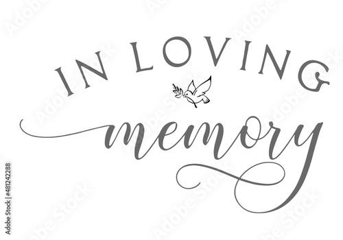 In loving memory illustration with elegant typography photo