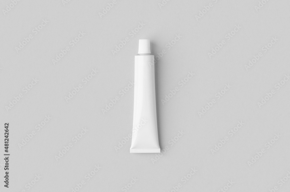 White metal cream tube mockup. White metal cream tube mockup.