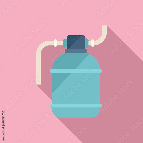 Pool tank icon flat vector. Pump cleaning
