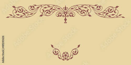 Vector template with classic floral ornaments or calligraphic vignette