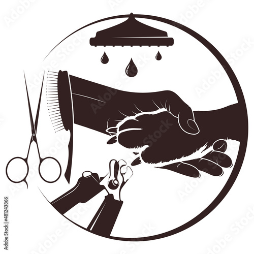 Grooming animal nails. Hairstyle and grooming symbol