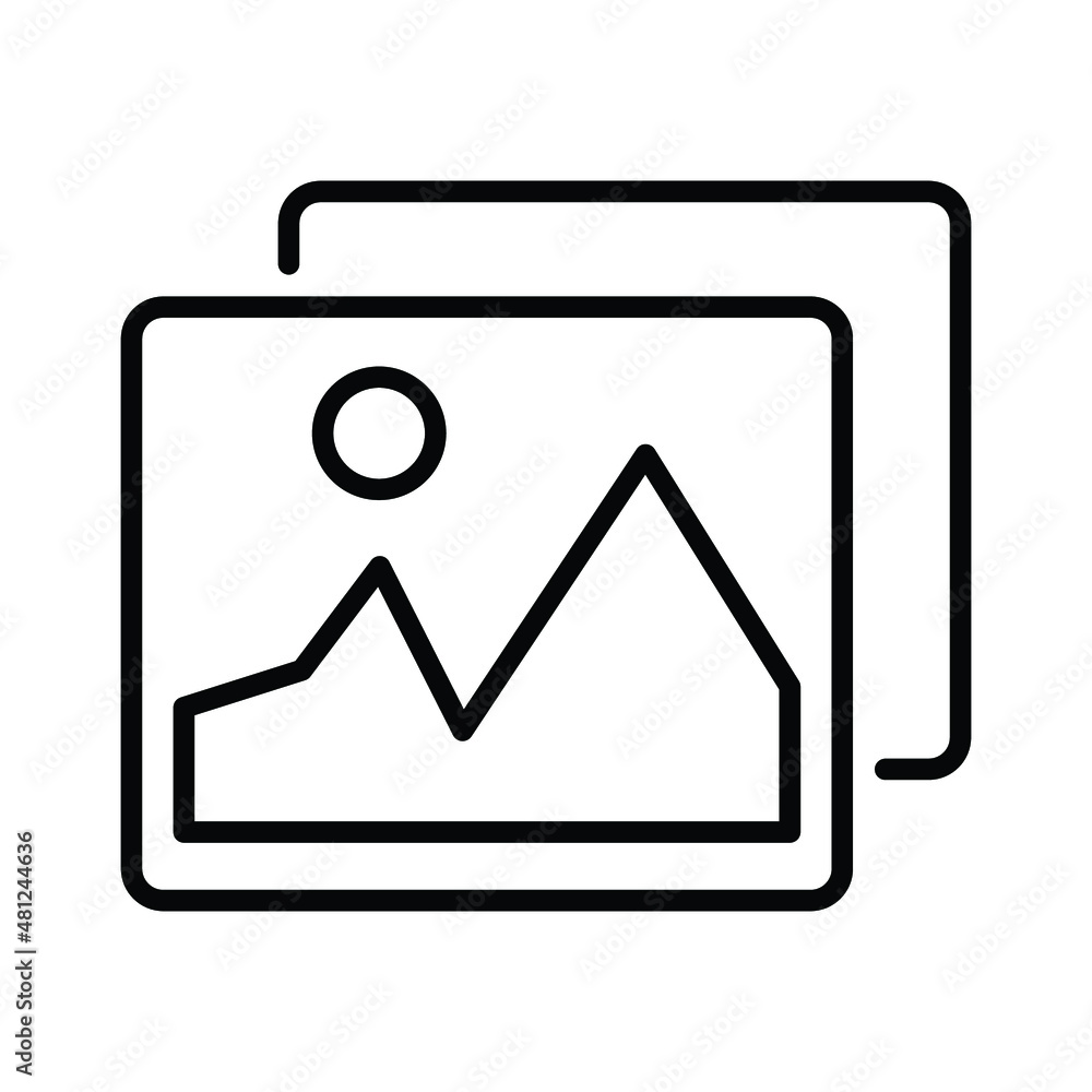 Image, view, gallery, photo, photography outline icon. Line vector design. Image, view, gallery, photo, photography outline icon. Line vector design.