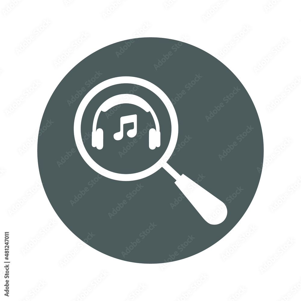 Music, search, audio, song icon. Gray vector sketch. Music, search, audio, song icon. Gray vector sketch.