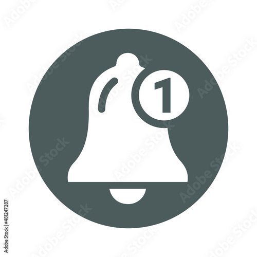 Notification, alert, bell, message, notify icon. Gray vector sketch.