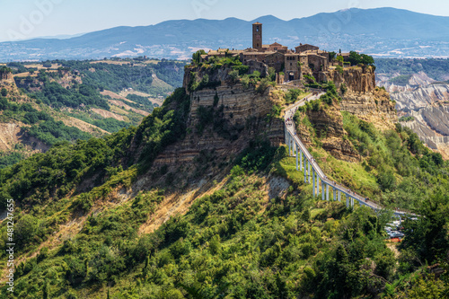 Photography View of Civita di Bagnoregio, a small town know as ‘the dying city’ due to its u