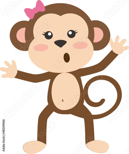 Girl Monkey with Flower