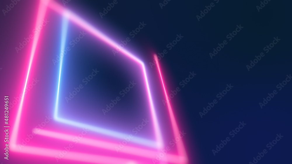 Naklejka premium Abstract Glowing Lines Neon Lights Background