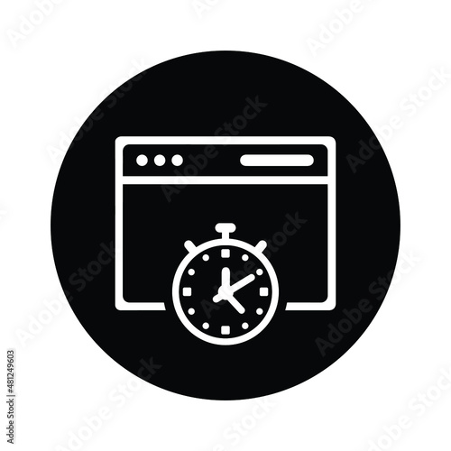 Free Download Webpage, time, timing icon. Black vector sketch. - GFXLoad