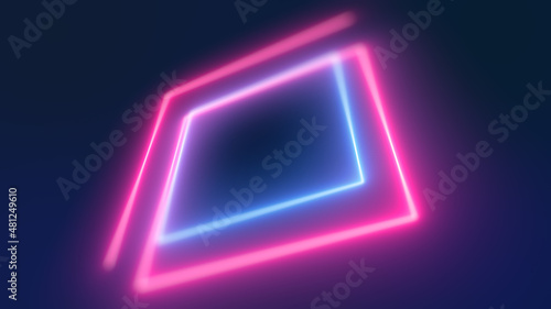 Abstract Glowing Lines Neon Lights Background