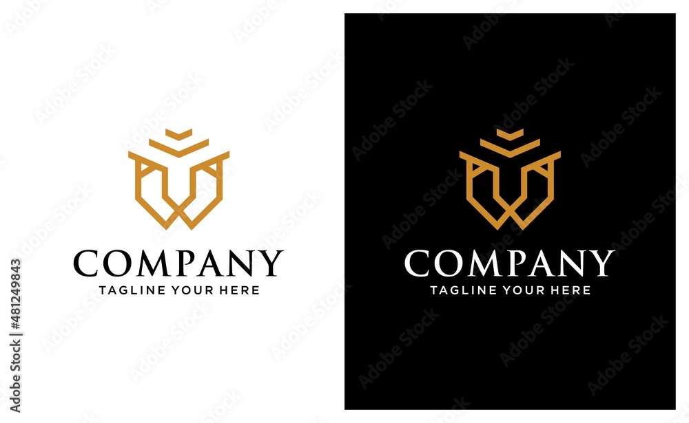 lion outline logo simple vector image line art abstract luxury wild minimalistic geometric. on a black and white background. lion outline logo simple vector image line art abstract luxury wild minimalistic geometric. on a black and white background.