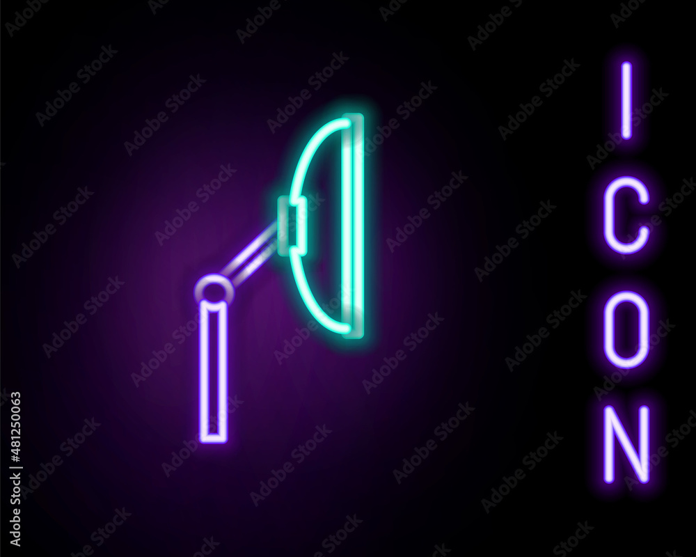 Glowing neon line Windscreen wiper icon isolated on black background. Colorful outline concept. Vector Glowing neon line Windscreen wiper icon isolated on black background. Colorful outline concept. Vector
