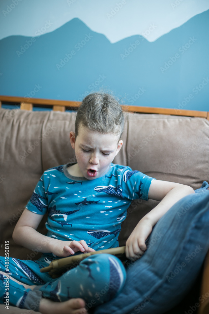boy sitting on a sofa and playing video games boy sitting on a sofa and playing video games