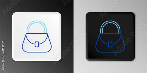 Line Handbag icon isolated on grey background. Female handbag sign. Glamour casual baggage symbol. Colorful outline concept. Vector