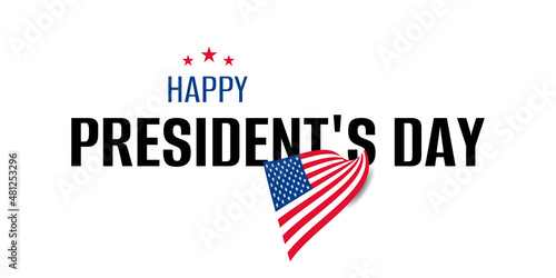Free Download Happy Presidents Day greeting card, sale flyer, banner, poster with american flag. President's day holiday in USA.  Patriotic calligraphy on white background. Vector illustration - GFXLoad