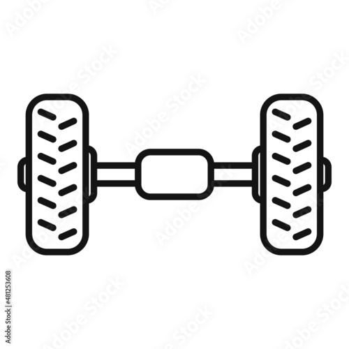 Car suspension icon outline vector. Wheel tire