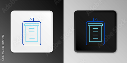 Line Clipboard with checklist icon isolated on grey background. Control list symbol. Survey poll or questionnaire feedback form. Colorful outline concept. Vector