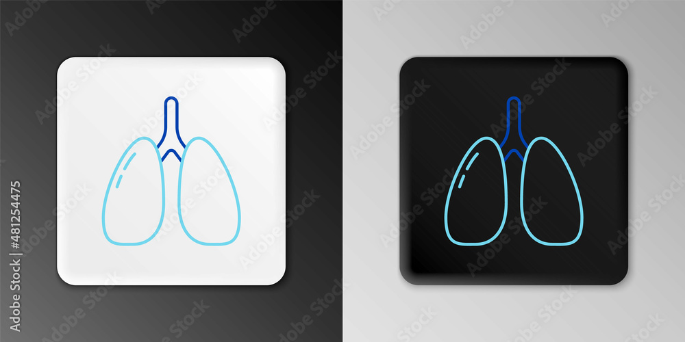 Line Lungs icon isolated on grey background. Colorful outline concept. Vector Line Lungs icon isolated on grey background. Colorful outline concept. Vector