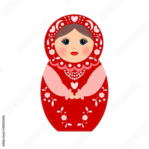 russian doll isolated on white, matrioshka, matrioska, matrioscka