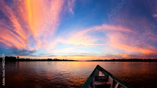 Color full sunset in amazon photo