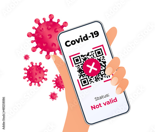 Qr code not valid with mobile phone. covid-19 digital passport vaccine certificate.