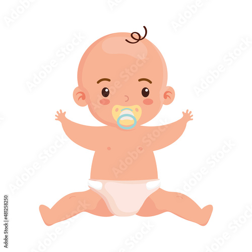 little baby with pacifier