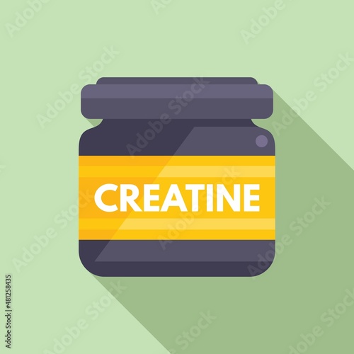 Creatine nutrition icon flat vector. Sport supplement