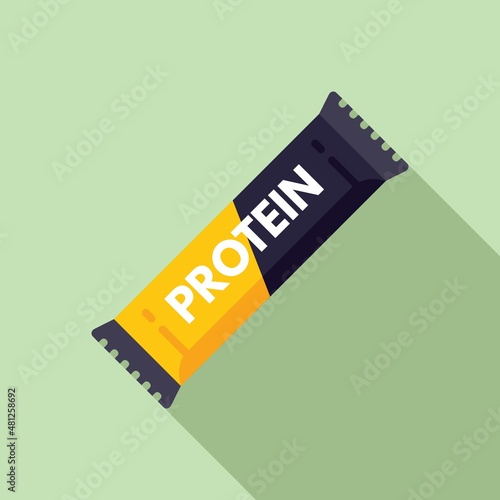 Protein bar icon flat vector. Sport nutrition