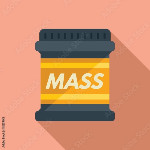 Health mass protein icon flat vector. Sport nutrition