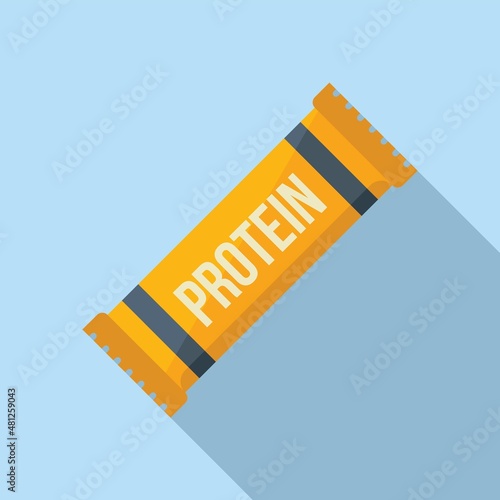 Muscle protein icon flat vector. Sport bar