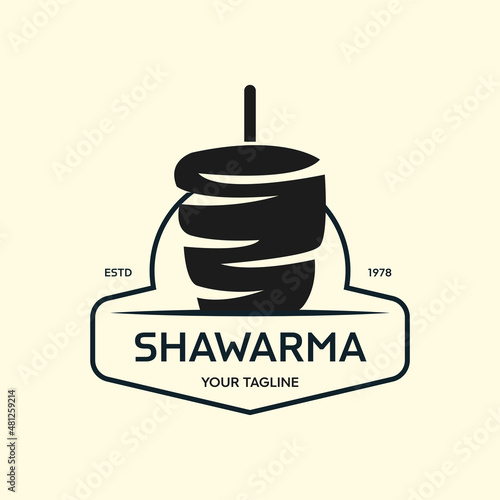 Shawarma logo for restaurants and markets. Doner kebab logo template. EPS10 vector illustration.