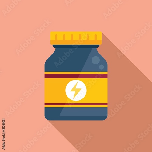 Protein mass icon flat vector. Sport nutrition
