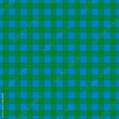 Plaid pattern. Blue on Green color. Tablecloth pattern. Texture. Seamless classic pattern background.