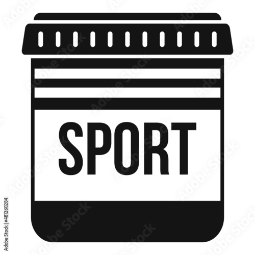 Protein nutrition icon simple vector. Sport container
