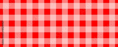 Banner, plaid pattern. Red on White color. Tablecloth pattern. Texture. Seamless classic pattern background.