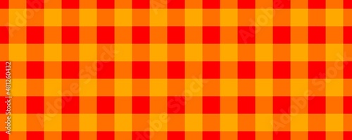 Banner, plaid pattern. Red on Yellow color. Tablecloth pattern. Texture. Seamless classic pattern background.
