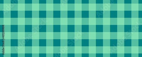 Banner, plaid pattern. Teal on Mint color. Tablecloth pattern. Texture. Seamless classic pattern background.