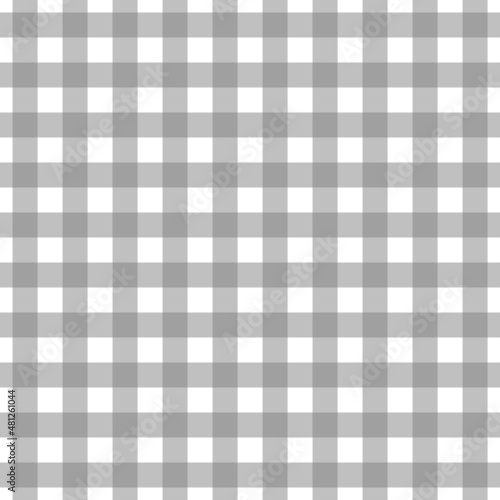 Plaid pattern. White on Grey color. Tablecloth pattern. Texture. Seamless classic pattern background.